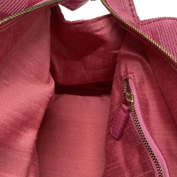 Auth DIOR/ChristianDior Cannage Stitch Pink Jacquard Leather Handbag - Picture 16 of 16